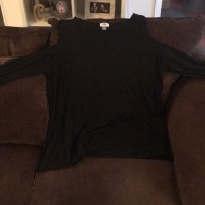 Black cut out shoulder top